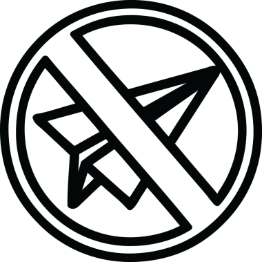 bir insan tarafından çizilmiş kağıt uçak yasağı simgesi