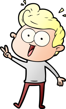 Bir insan tarafından çizilmiş çizgi film bakışlı adam.