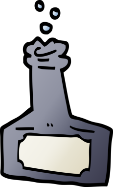 vektör gradyan çizim karikatür şişesi bir insan tarafından çizildi