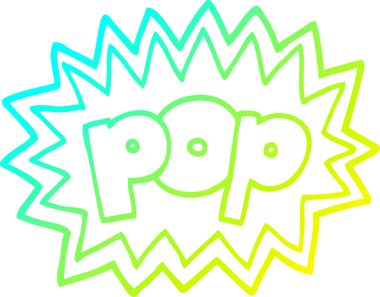 Bir insan tarafından çizilmiş bir çizgi film pop sembolünün soğuk gradyan çizimi