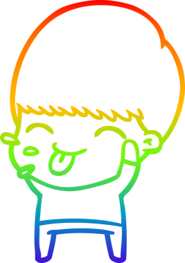 Gökkuşağı gradyan çizgi çizimi bir insan tarafından çizilmiş sakin bir çocuk