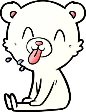 Bir insan tarafından çizilmiş mutlu kutup ayısı karikatürü