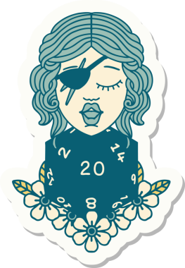 Bir insan tarafından çizilmiş 20 zarlı düzenbaz insan etiketi.