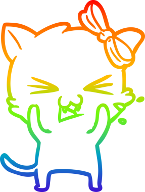 gökkuşağı gradyanı çizimi bir insan tarafından çizilmiş çizgi film kedisi
