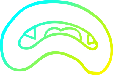 Bir insan tarafından çizilen vampir ağzının soğuk gradyan çizgisi.