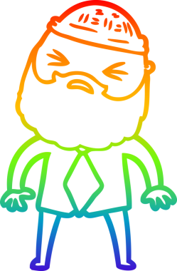 Bir insan tarafından çizilmiş sakallı bir karikatür çizimi.