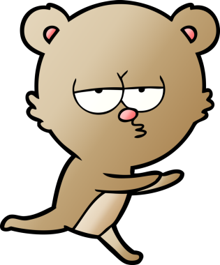 Bir insan tarafından çizilmiş sıkılmış ayı çizgi filmi