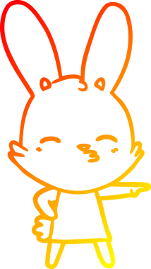 Bir insan tarafından çizilmiş meraklı bir tavşan çizgi filmi.