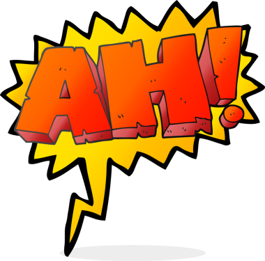 Serbest konuşma balonu çizgi filmi AH! Bir insan tarafından çizilmiş bağır