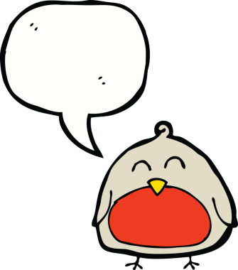 Bir insan tarafından çizilmiş komik bir karikatür noel robini.