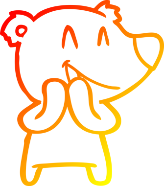 Bir insan tarafından çizilmiş gülen ayı karikatürü.