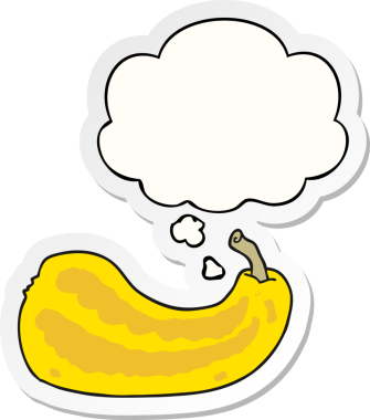 Düşünce baloncuklu karikatür insan tarafından çizilmiş bir çıkartma.