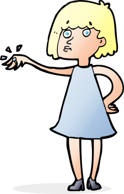 Çizgi filmdeki kadın bir insan tarafından çizilmiş nişan yüzüğünü gösteriyor.