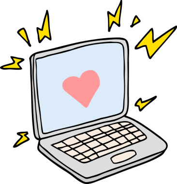 Bir insan tarafından çizilmiş internet randevu karikatürü