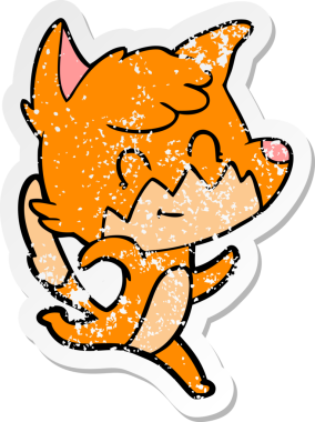 Bir insan tarafından çizilmiş karikatür dostu tilkinin sıkıntılı çıkartması.