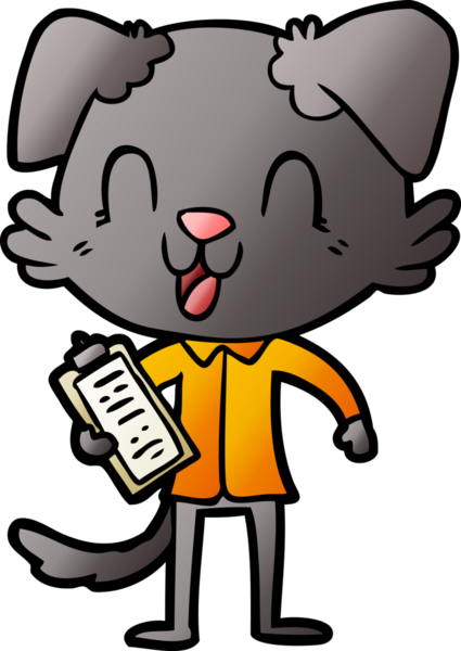 Bir insan tarafından çizilmiş gülen köpek patronu.