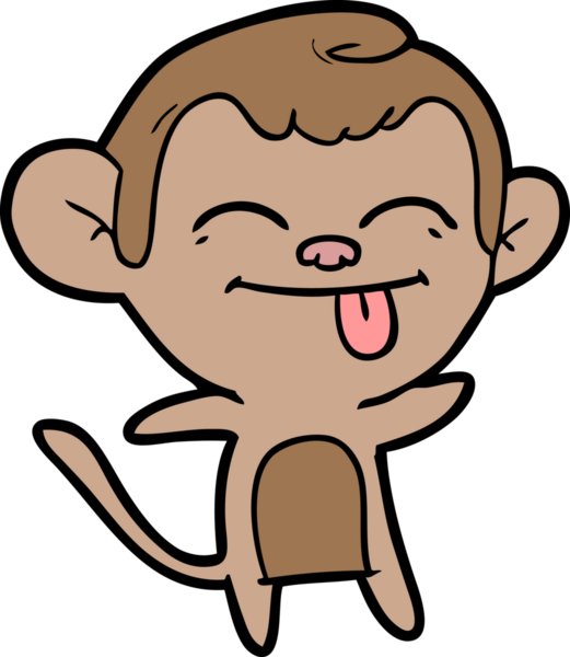 Bir insan tarafından çizilmiş komik çizgi maymun.