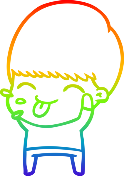 Gökkuşağı gradyan çizgi çizimi bir insan tarafından çizilmiş sakin bir çocuk