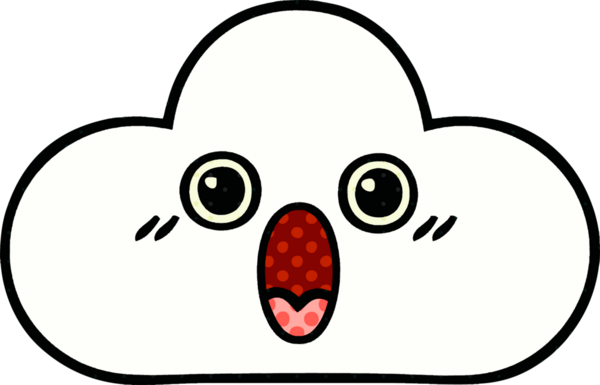 bir insan tarafından çizilmiş bir bulutun çizgi roman tarzı