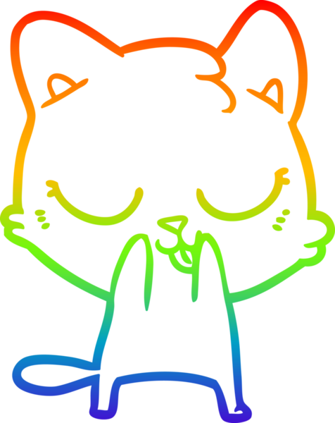 gökkuşağı gradyanı çizimi bir insan tarafından çizilmiş çizgi film kedisi