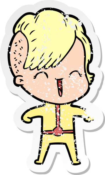 Bir insan tarafından çizilmiş mutlu bir hippi kızın sıkıntılı çıkartması.