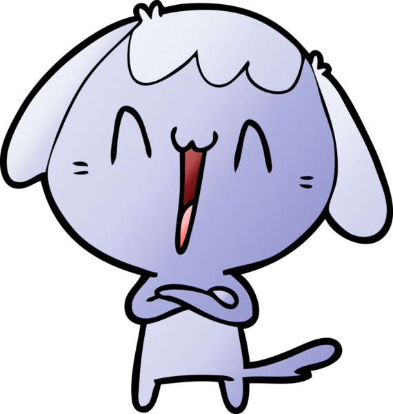 Bir insan tarafından çizilmiş şirin bir çizgi film köpeği.