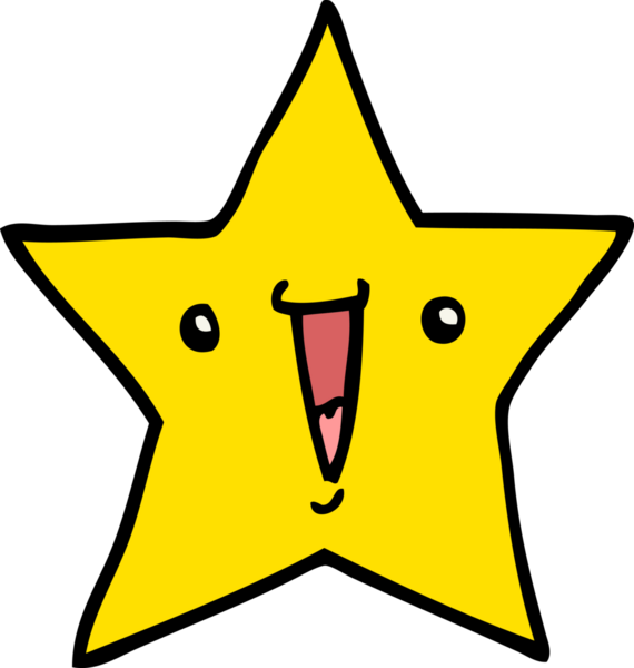 Bir insan tarafından çizilmiş çizgi film yıldızı