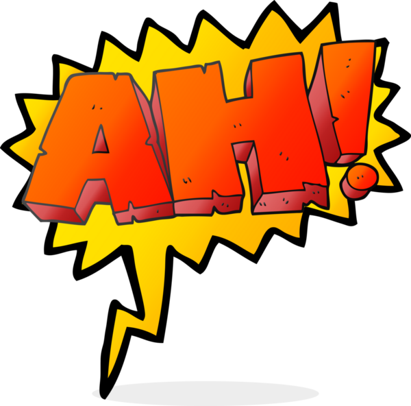 Serbest konuşma balonu çizgi filmi AH! Bir insan tarafından çizilmiş bağır