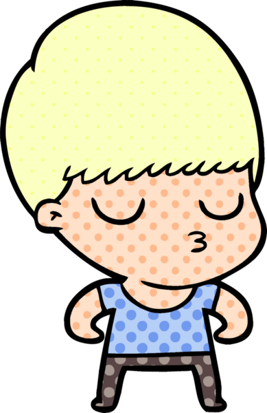 Bir insan tarafından çizilmiş sakin çocuk çizgi filmi.