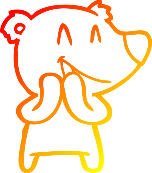 Bir insan tarafından çizilmiş gülen ayı karikatürü.