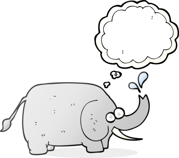 Bir insan tarafından çizilmiş serbest çizim balon karikatür fili.