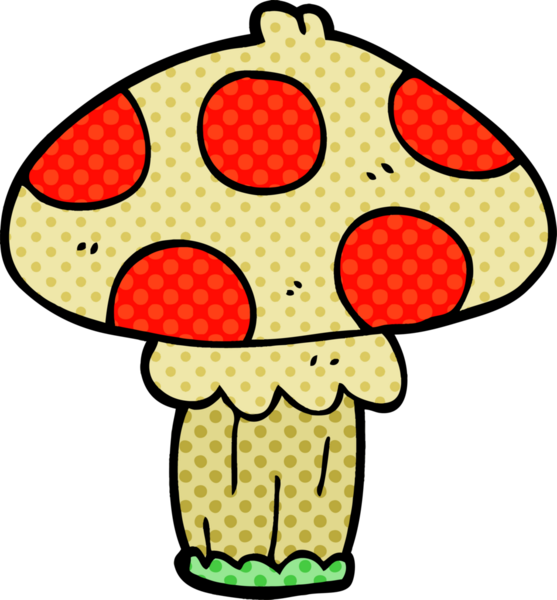 Bir insan tarafından çizilmiş mantar mantarı.