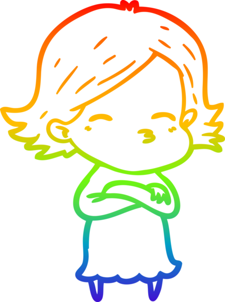 gökkuşağı gradyan çizimi bir insan tarafından çizilmiş bir karikatür kadın