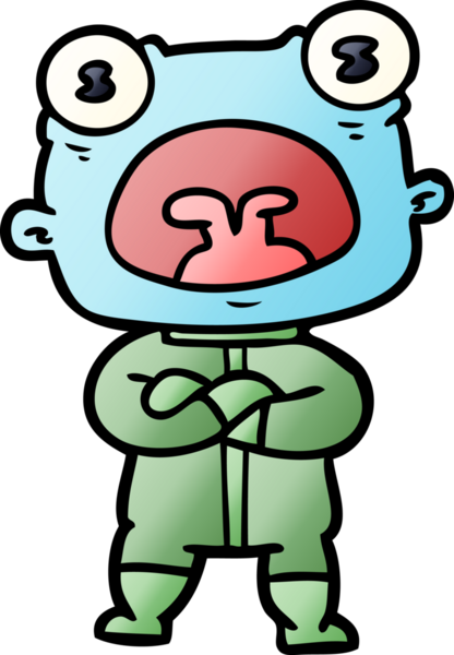 Bir insan tarafından çizilmiş garip uzaylı çizgi filmi.