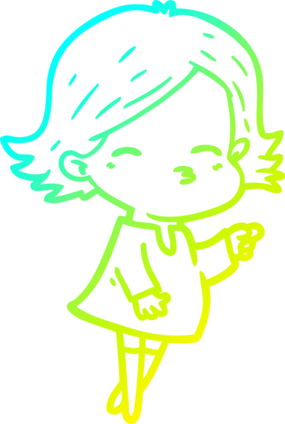 Bir insan tarafından çizilmiş bir karikatür kadın çizimi.