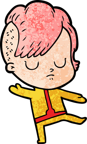 Bir insan tarafından çizilmiş karikatür kadın.