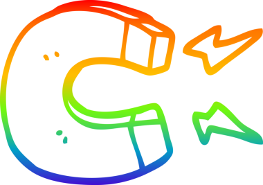 gökkuşağı gradyan çizgi çizimi bir insan tarafından çizilmiş mıknatıs