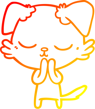 Bir insan tarafından çizilmiş sevimli bir köpeğin sıcak çizgi çizgisi.