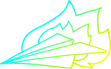 Bir insan tarafından çizilmiş karikatür yanan kağıttan uçak çizimi.