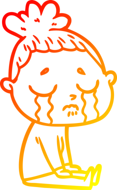 Bir insan tarafından çizilmiş, ağlayan bir karikatür çizimi.