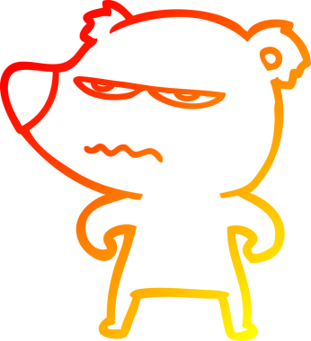 Bir insan tarafından çizilmiş kızgın bir ayı kutup karikatürü.