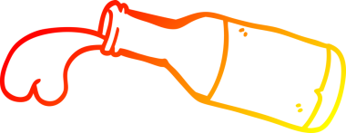 Bir insanın çizdiği sihirli iksirin sıcak çizgi çizimi.