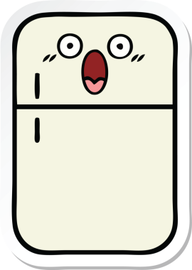 Bir insan tarafından çizilmiş şirin bir buzdolabı etiketi.