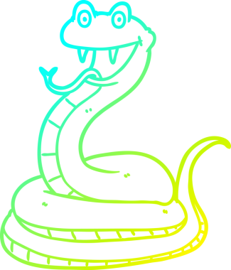 Bir insan tarafından çizilen mutlu bir yılanın soğuk eğimli çizgisi.