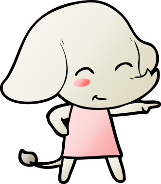 Bir insan tarafından çizilmiş şirin bir fil.