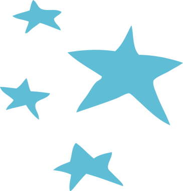 Bir insan tarafından çizilmiş karalama yıldızları.