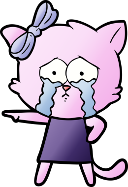 Bir insan tarafından çizilmiş çizgi film kedisi.