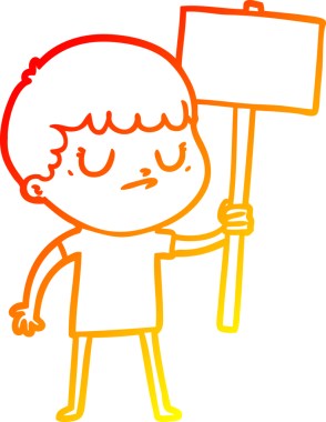 Bir insan tarafından çizilmiş levhası olan huysuz bir çizgi film karakteri.