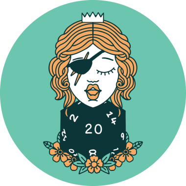 Bir insan tarafından çizilmiş 20 zarlı insan düzenbazının simgesi.