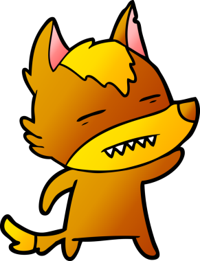 Bir insan tarafından çizilmiş tilki çizgi film karakteri